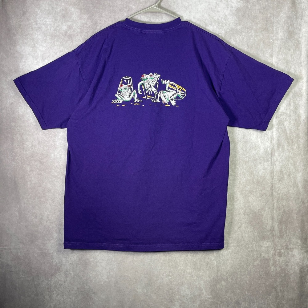VTG Big Muddy Bar Shirt Mens Large Brewery Purple Frogs Beer Casual Graphic Y2K